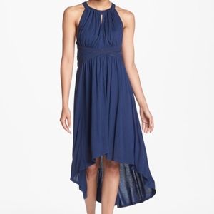 Vince Camuto Crosscross High/Low Blue Dress Size 8